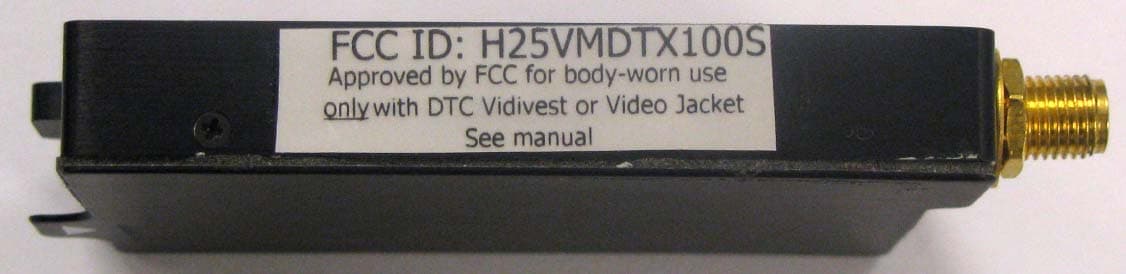 PORTABLE VIDEO TRANSMITTER OPERATING IN S-BAND - FCC ID H25VMDTX100S - DTC Communications Inc.