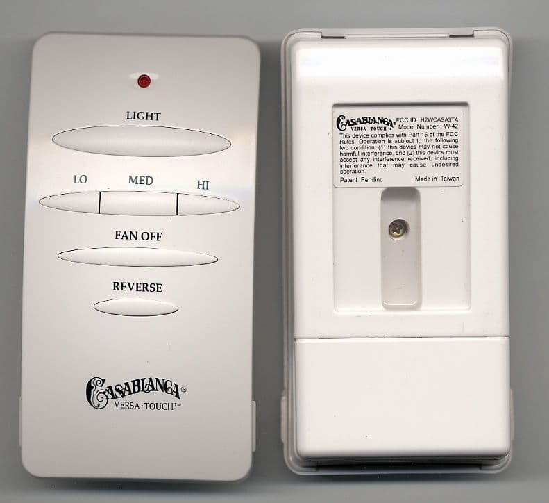 Ceiling fan and lamp remote control. - FCC ID H2WCASA3TA - Hunter Fan Company