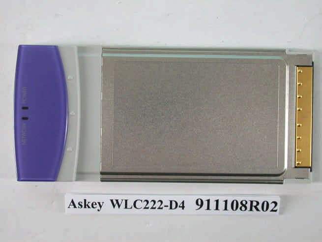 802.11 a/b WLAN Cardbus Module - FCC ID H8NWLC221-D4 - Askey Computer Corp