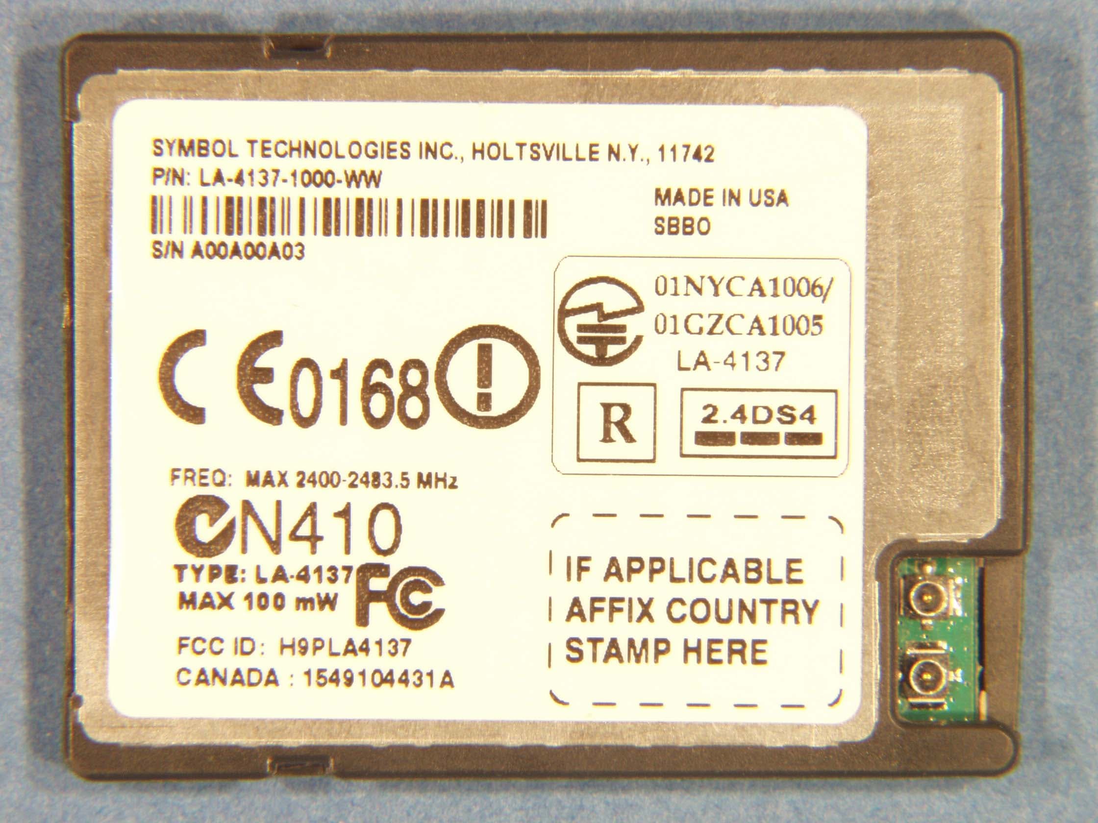RadioData Terminal including 3 Radios - FCC ID H9P4111GPRS - Symbol Technologies Inc (2)