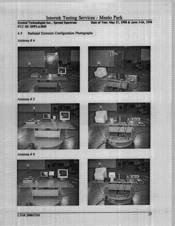 PCMCIA WLAN Module - FCC ID H9PLA3020 - Symbol Technologies Inc