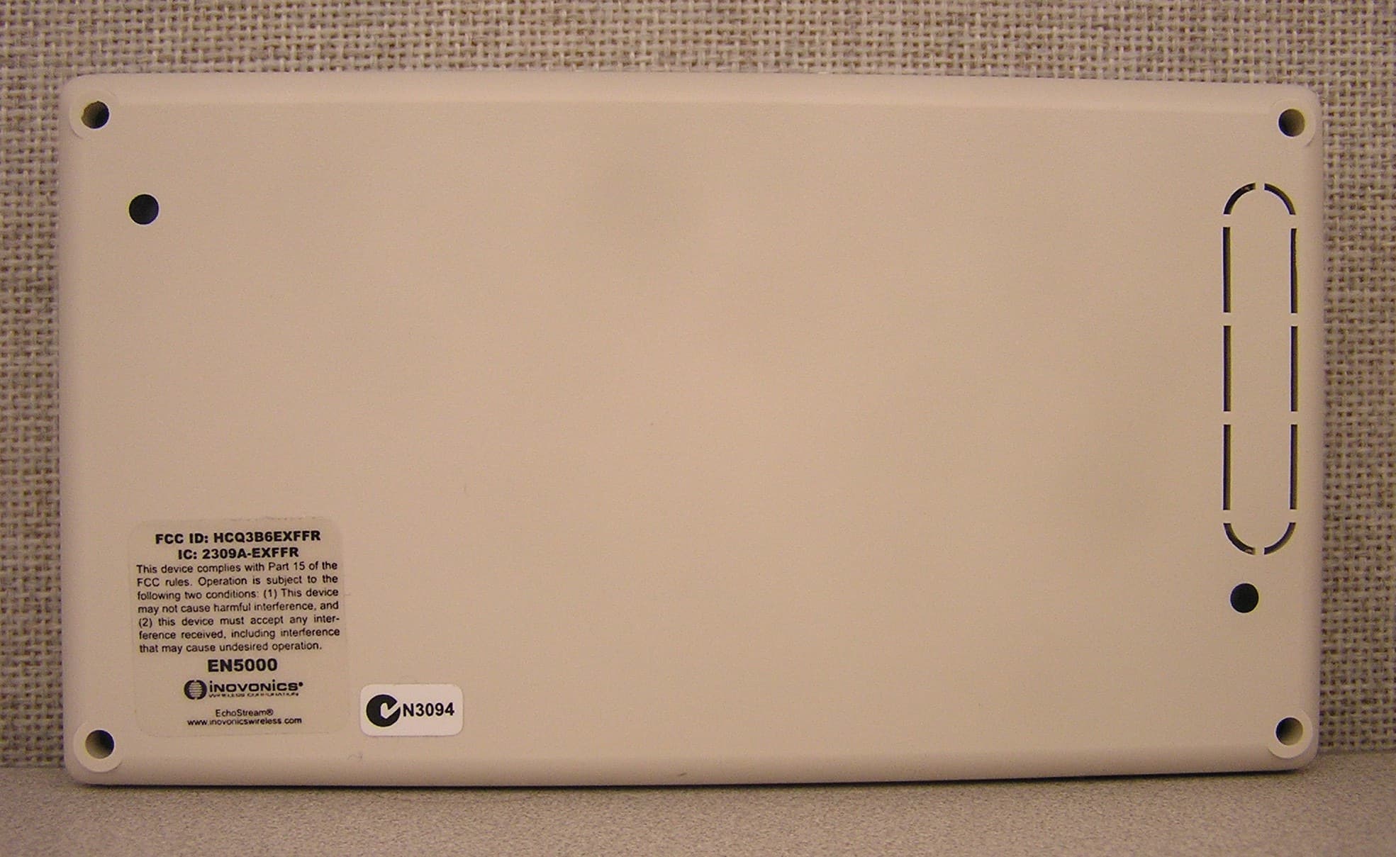Intentional Transmitter - Two-way repeater - FCC ID HCQ3B6EXFFR - Inovonics Wireless Corporation