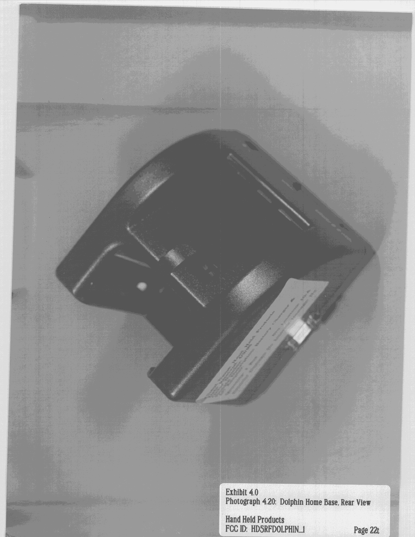 Bar Code Scanner Transmitter - FCC ID HD5RFDOLPHIN-1 - Honeywell International Inc (4)