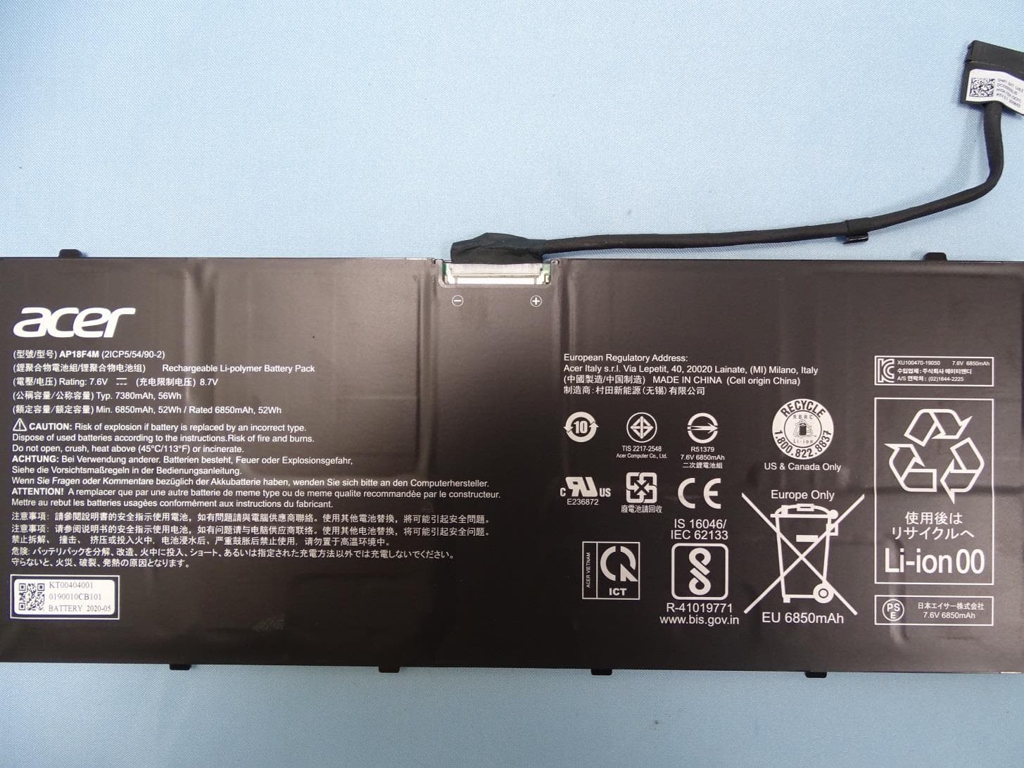 Notebook Computer - FCC ID HLZRXMG1 - Acer Incorporated