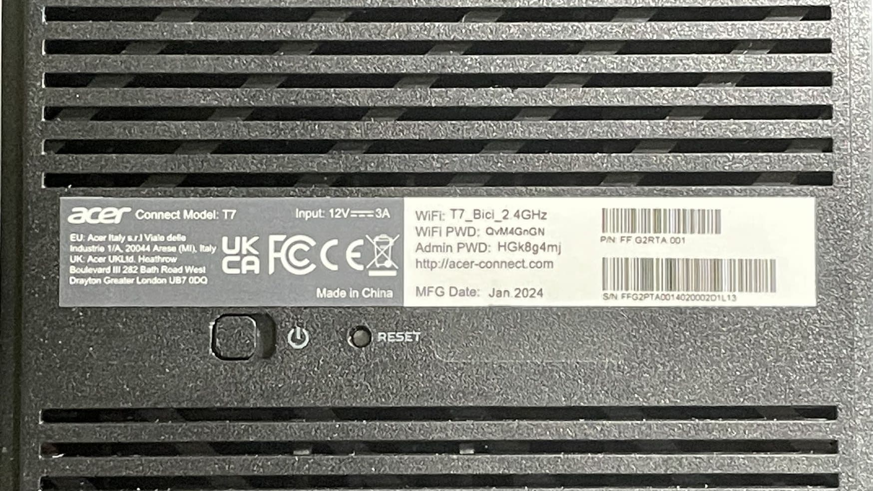 Connect T7 Wi-Fi 7 Mesh Router - FCC ID HLZT7 - Acer Incorporated
