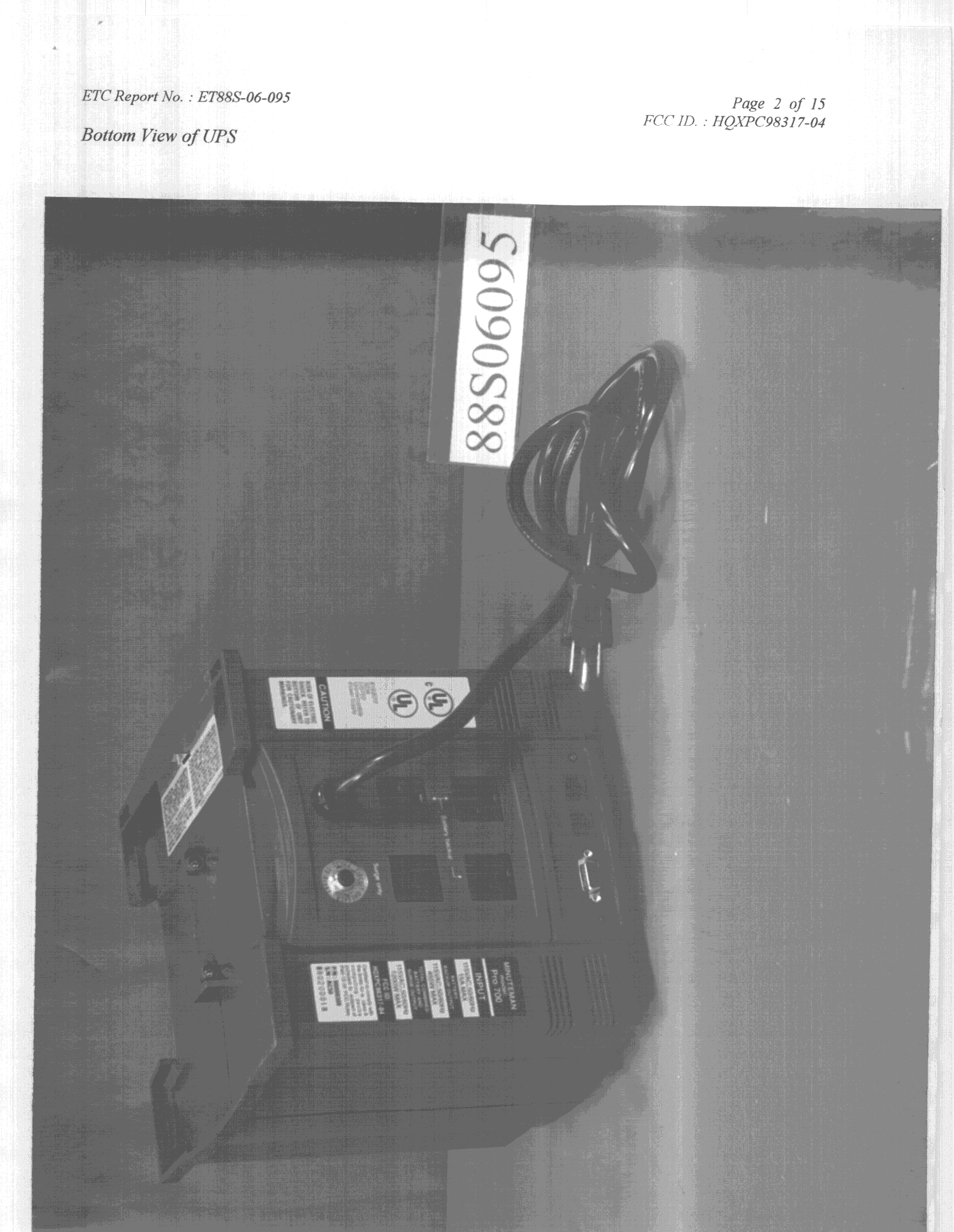Uninterruptable Power Supply - FCC ID HQXPC98317-04 - Sysgration Ltd. (2)