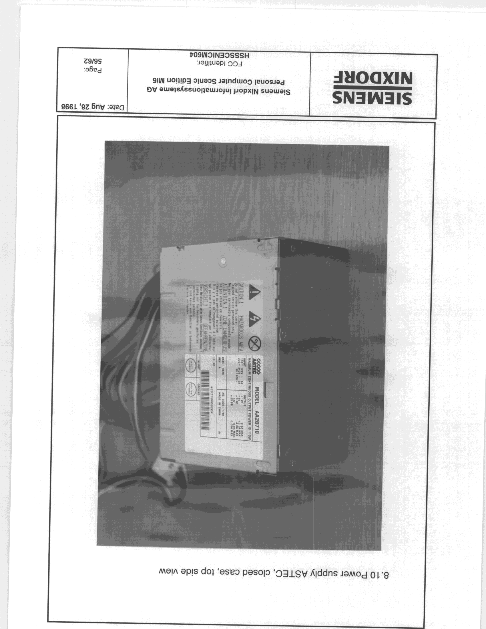 JBC - Part 15 Class B Computing Device/Personal Computer - FCC ID HSSSCENICM604 - Fujitsu Technology Solutions GmbH