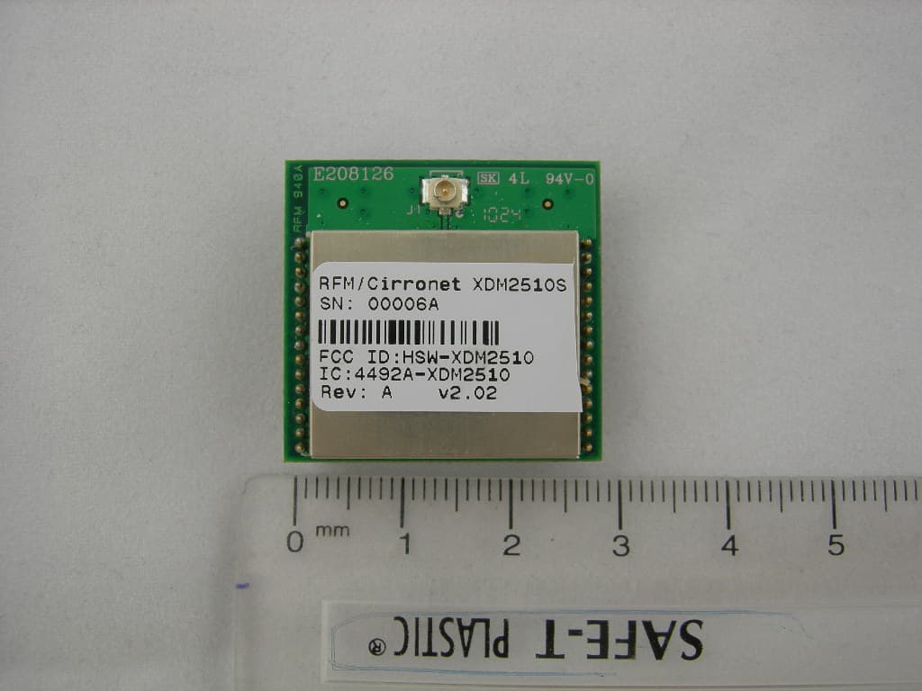 2.4GHz Transceiver Module - FCC ID HSW-XDM2510 - Murata Electronics North America