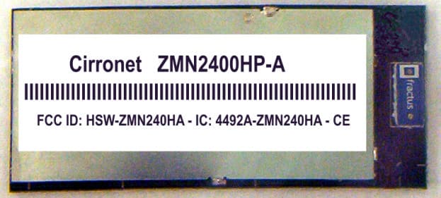 2.4 GHz Spread Spectrum Transceiver - FCC ID HSW-ZMN240HA - Murata Electronics North America