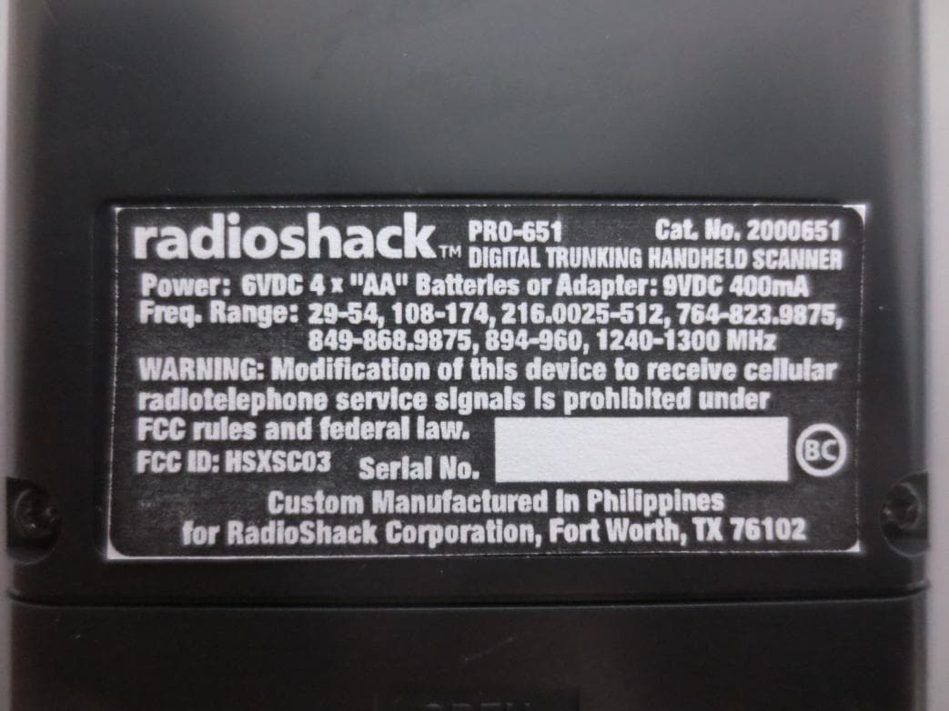 DIGITAL TRUNKING HANDHELD RADIO SCANNER - FCC ID HSXSC03 - The Whistler Group