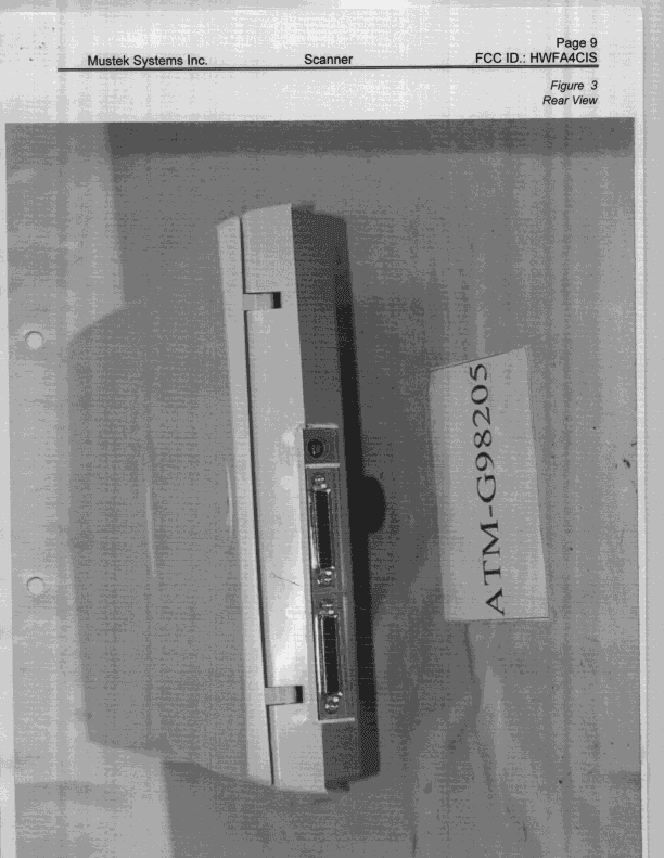 Scanner - FCC ID HWFA4CIS - Mustek Systems Inc