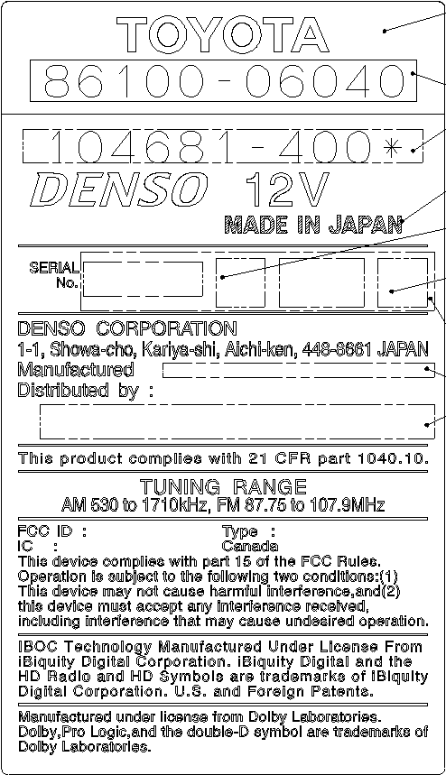 Navigation ECU - FCC ID HYQDNNS059 - Denso Corporation