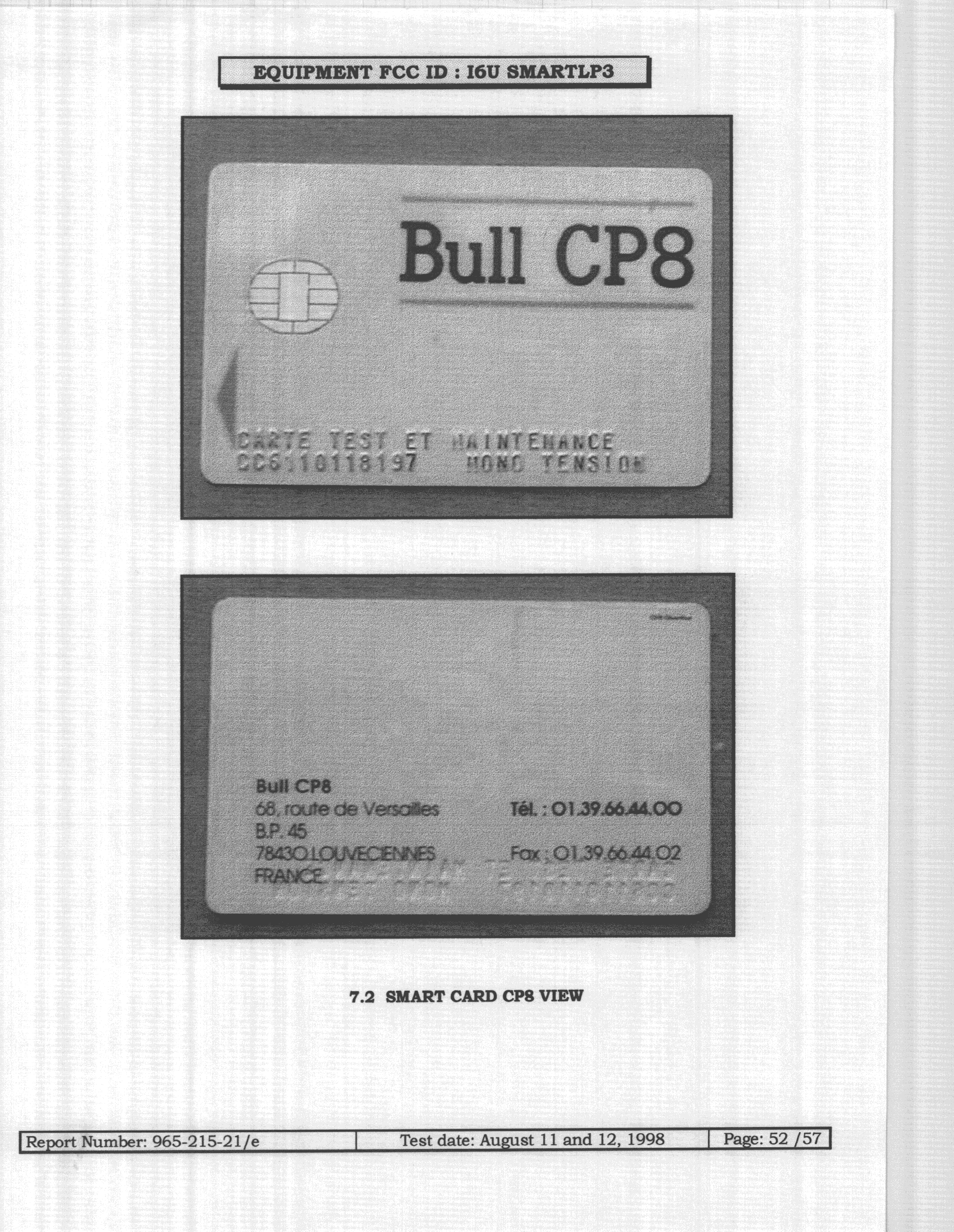 JBP - Part 15 Class B Computing Device Peripheral - FCC ID I6USMARTLP3 - Bull SA (2)