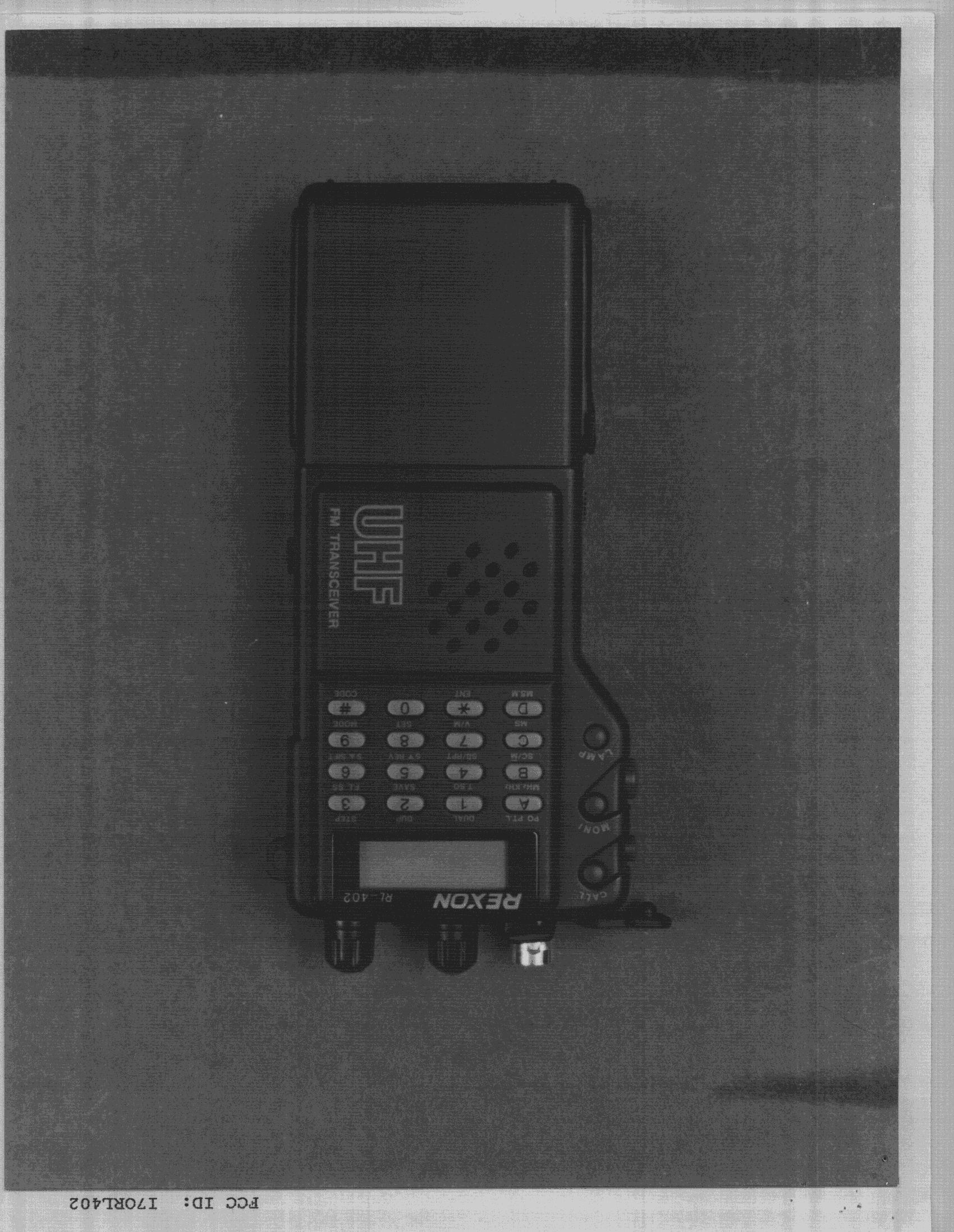 CXX - Communications Rcvr for use w/ licensed Tx and CBs - FCC ID I7ORL402 - Rexon Technology Co., Ltd