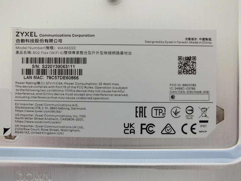 802.11ax (WiFi 6) Dual-Radio Unified Pro Outdoor Access Point - FCC ID I8803785 - ZyXEL Communications Corporation