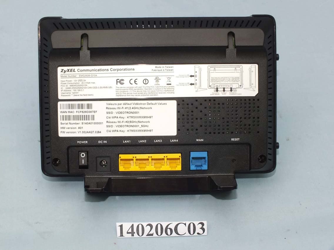 Dual-Band Wireless AC/N Gigabit Ethernet Gateway - FCC ID I88EMG2926Q10A - ZyXEL Communications Corporation (4)