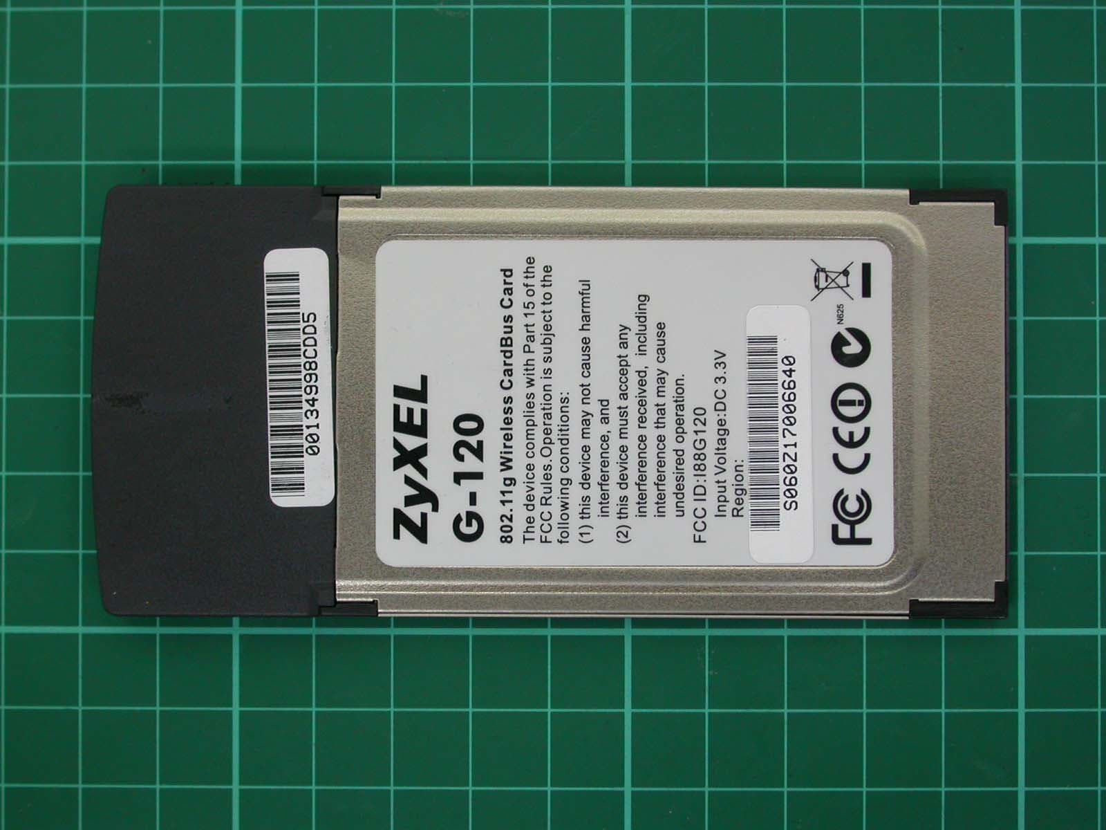 802.11b/g Wireless Cardbus Card - FCC ID I88G120 - ZyXEL Communications Corporation (1)