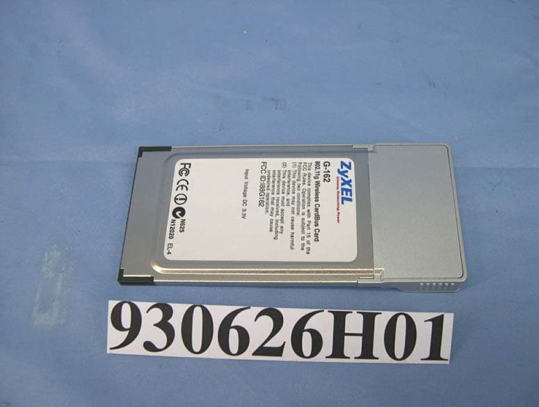 802.11g Wireless CardBus Card - FCC ID I88G162 - ZyXEL Communications Corporation (4)