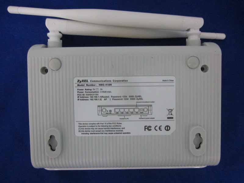 Wireless N Home Router Model No.: NBG-418N - FCC ID I88NBG418N - ZyXEL Communications Corporation (2)