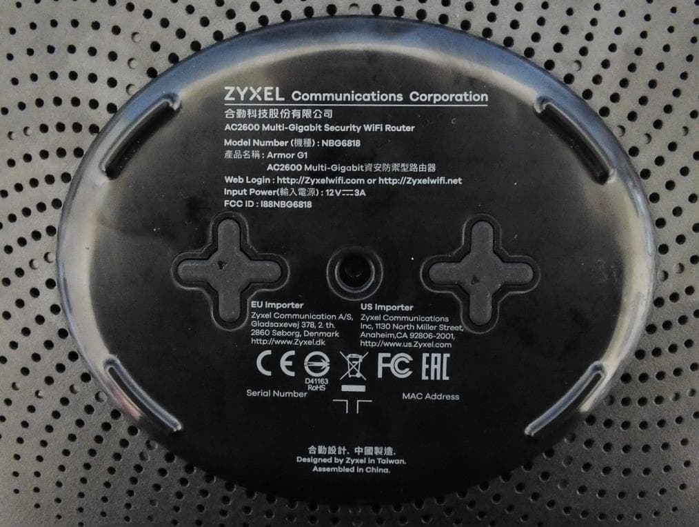 AC2600 Multi-Gigabit Security WiFi Router - FCC ID I88NBG6818 - ZyXEL Communications Corporation (2)