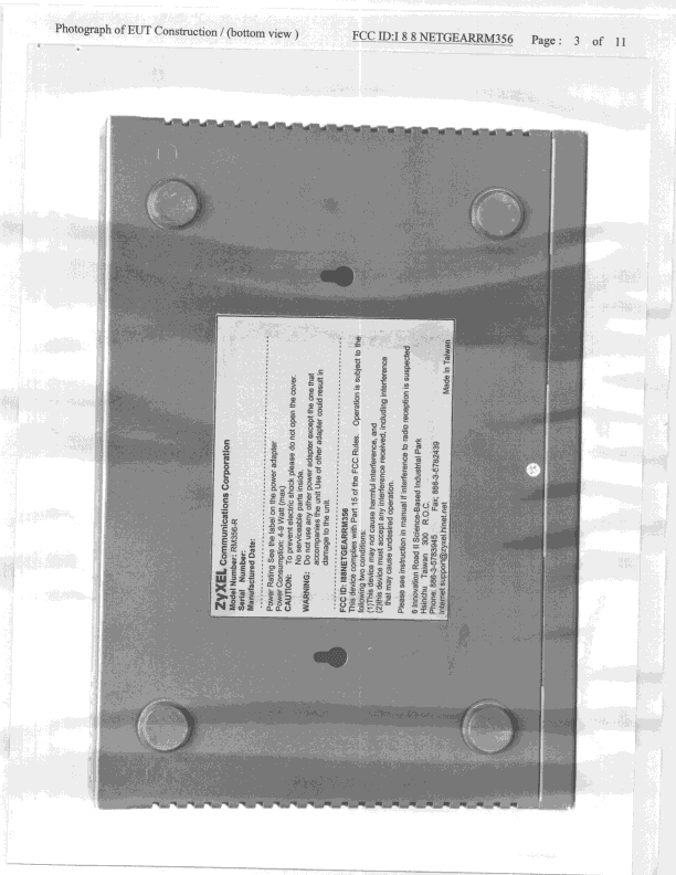 JBP - Part 15 Class B Computing Device Peripheral - FCC ID I88NETGEARRM356 - ZyXEL Communications Corporation (2)
