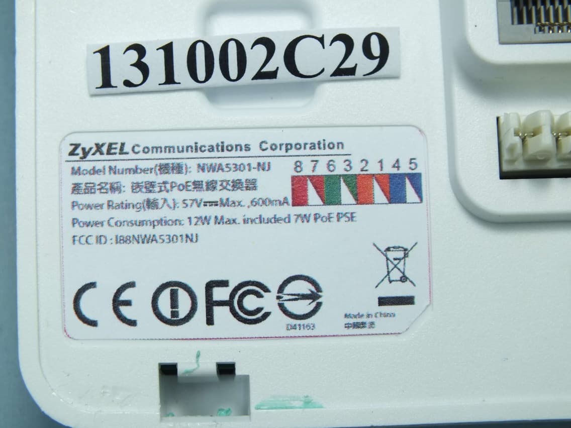 802.11 b/g/n In-wall Managed Access Point - FCC ID I88NWA5301NJ - ZyXEL Communications Corporation (1)
