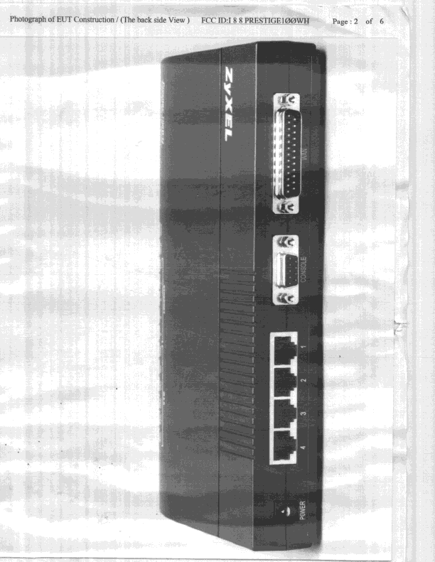 JBP - Part 15 Class B Computing Device Peripheral - FCC ID I88PRESTIGE100WH - ZyXEL Communications Corporation (3)