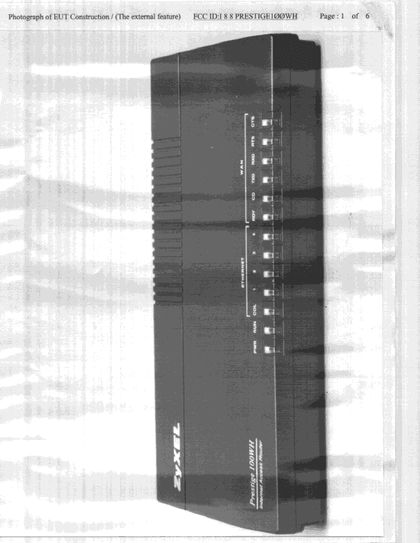 JBP - Part 15 Class B Computing Device Peripheral - FCC ID I88PRESTIGE100WH - ZyXEL Communications Corporation (4)