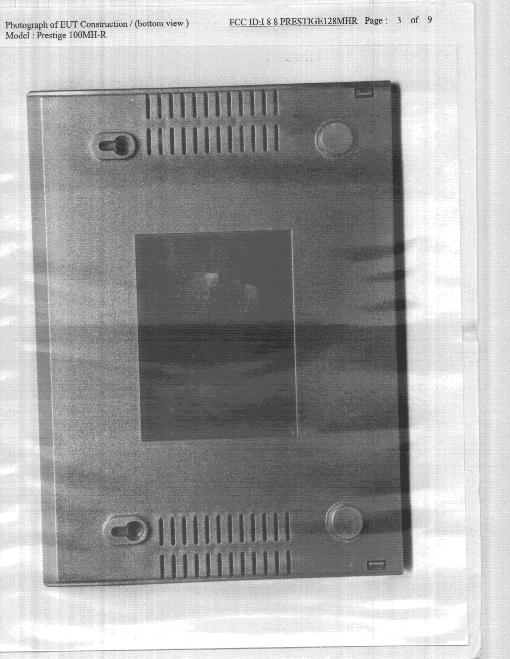 JBP - Part 15 Class B Computing Device Peripheral - FCC ID I88PRESTIGE128MHR - ZyXEL Communications Corporation
