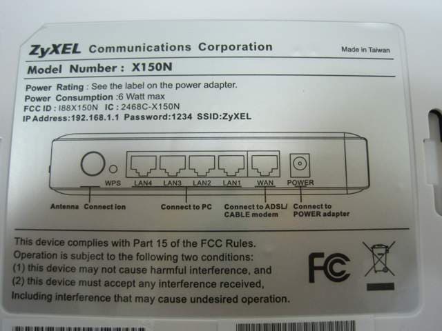 Wireless Router - FCC ID I88X150N - ZyXEL Communications Corporation (2)