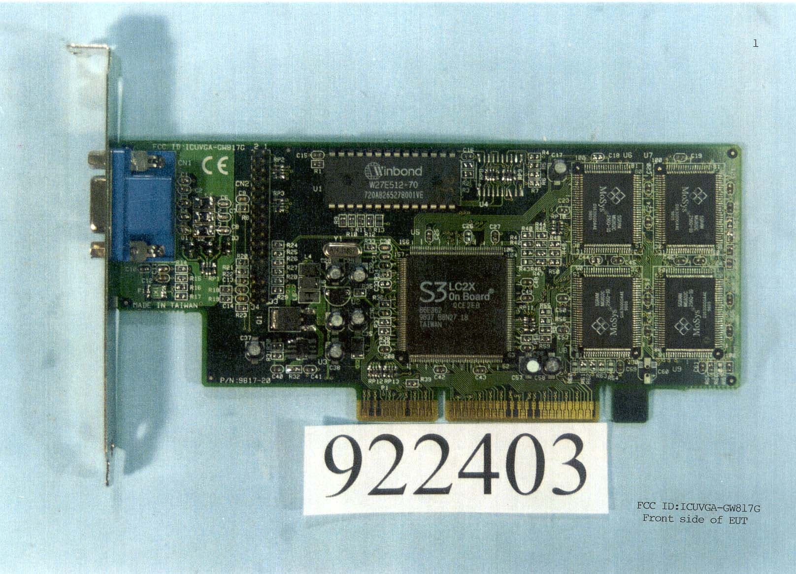 JBP - Part 15 Class B Computing Device Peripheral - FCC ID ICUVGA-GW817G - Gainward Co Ltd
