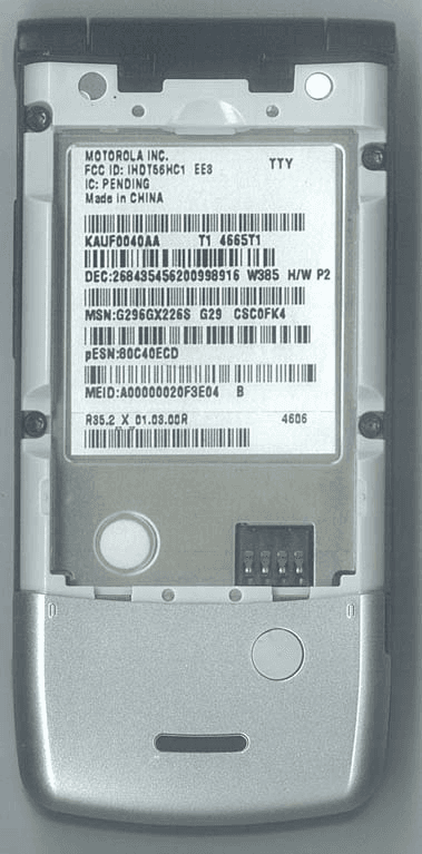 Portable Cellular/ PCS CDMA Transceiver with BT - FCC ID IHDT56HC1 - Motorola Mobility LLC (1)