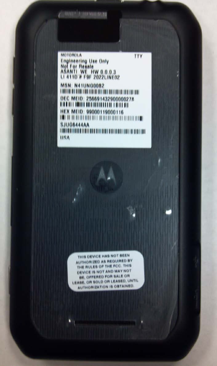 XT897 CDMA TRANSCEIVER WITH BT & WLAN - FCC ID IHDT56NL2 - Motorola Mobility LLC (1)