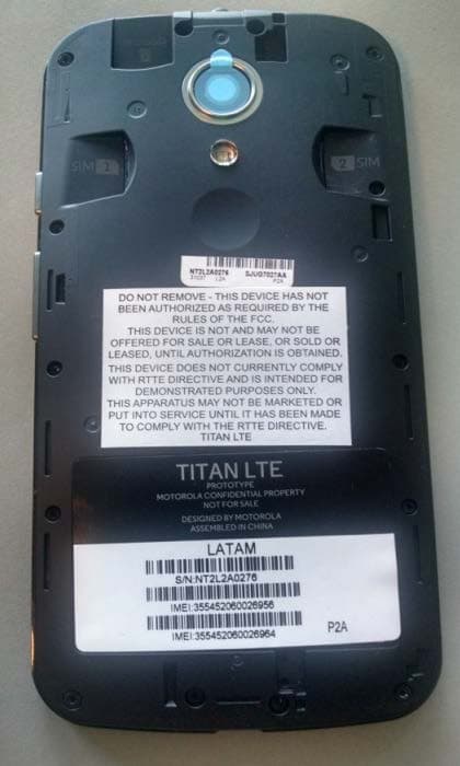 UMTS/GSM/LTE Transceiver with BT and WLAN - FCC ID IHDT56QE2 - Motorola Mobility LLC (1)