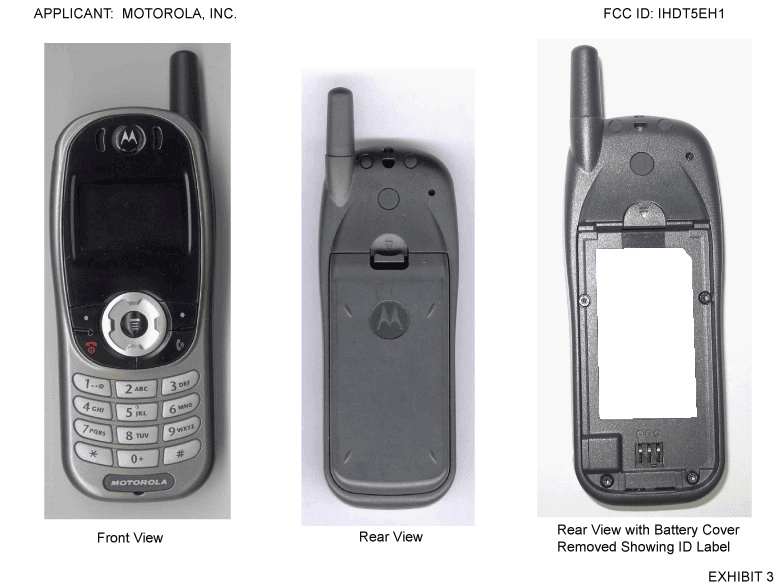 Portable Cellular Transceiver  (AMPS/CDMA) - FCC ID IHDT5EH1 - Motorola Mobility LLC
