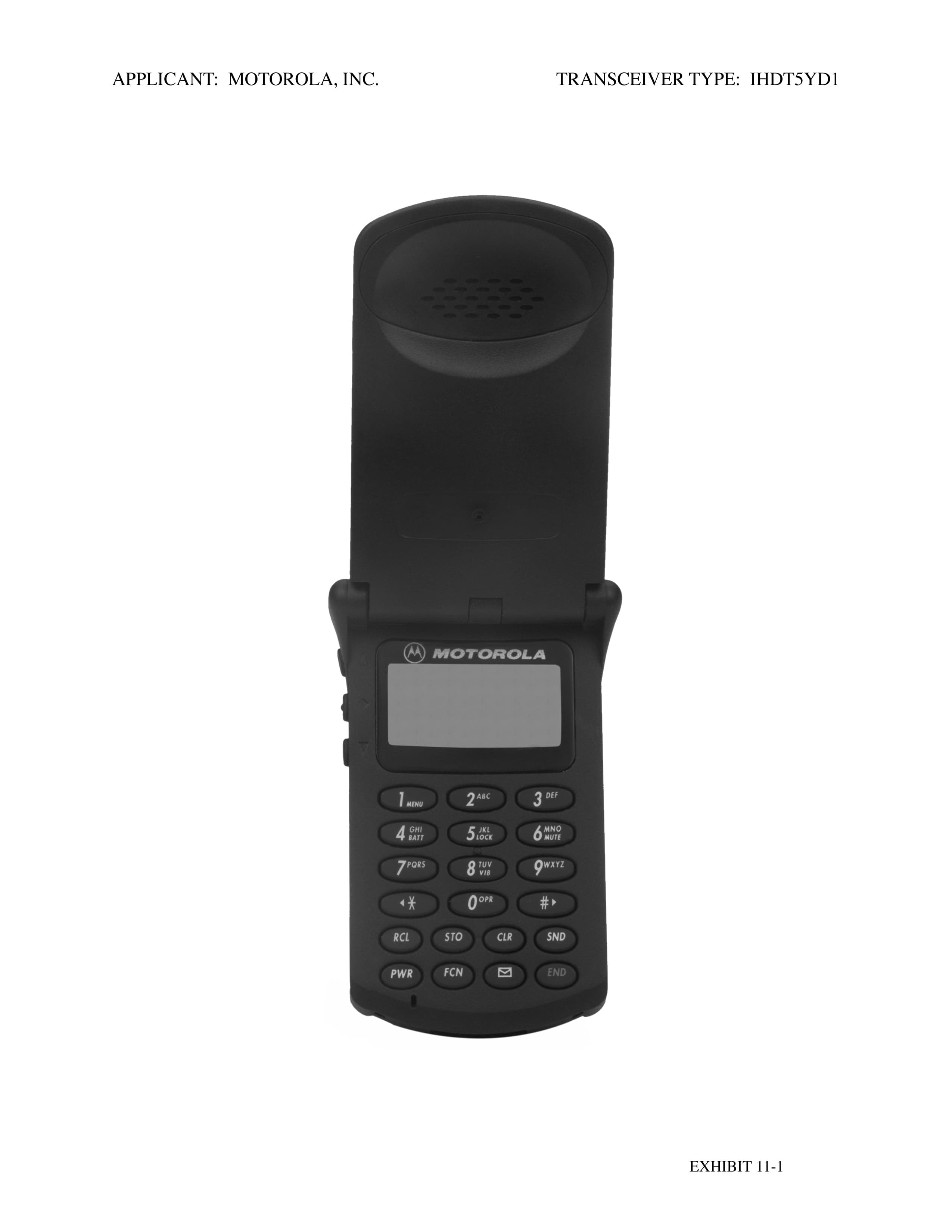 Portable Cellular Transceiver - FCC ID IHDT5YD1 - Motorola Mobility LLC