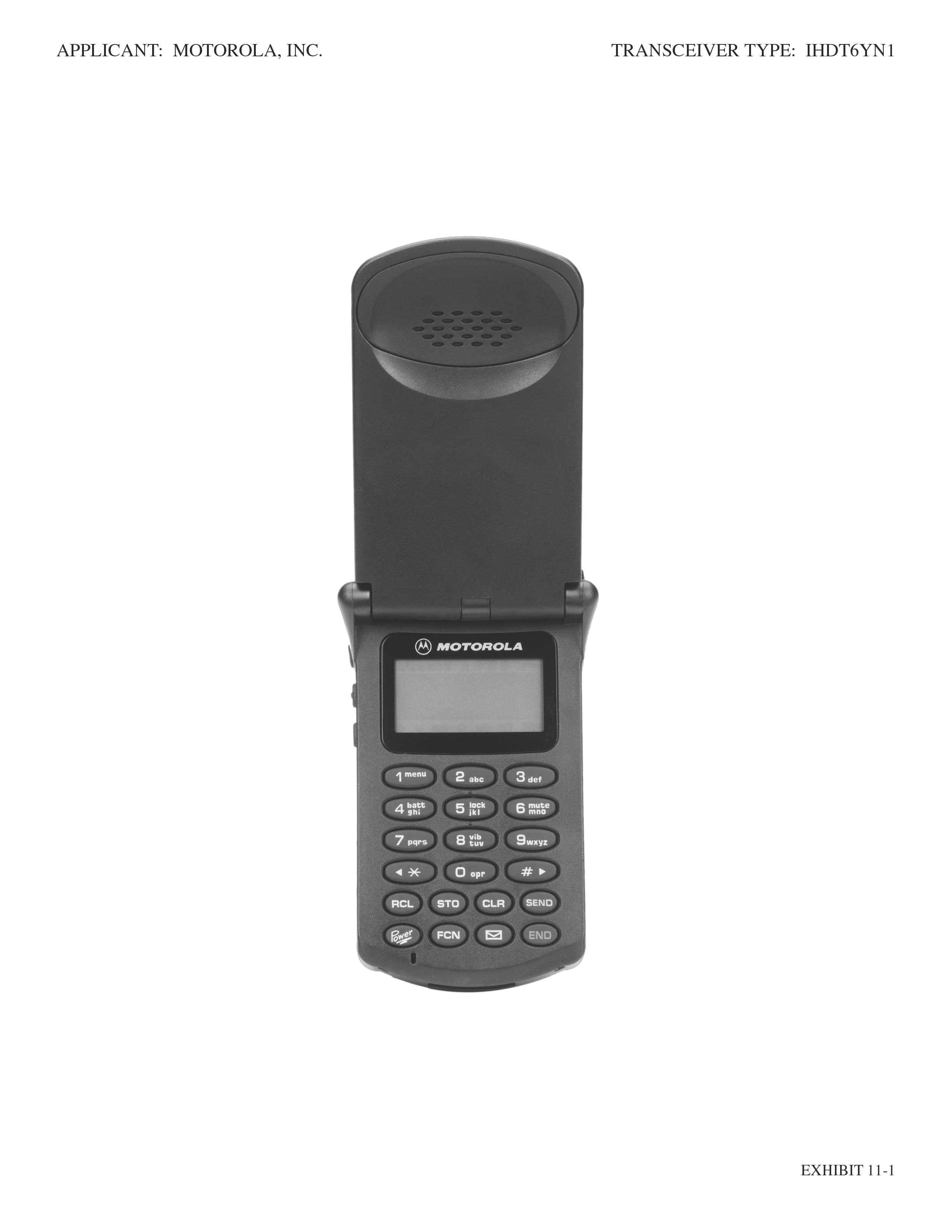 Portable PCS Transceiver - FCC ID IHDT6YN1 - Motorola Mobility LLC