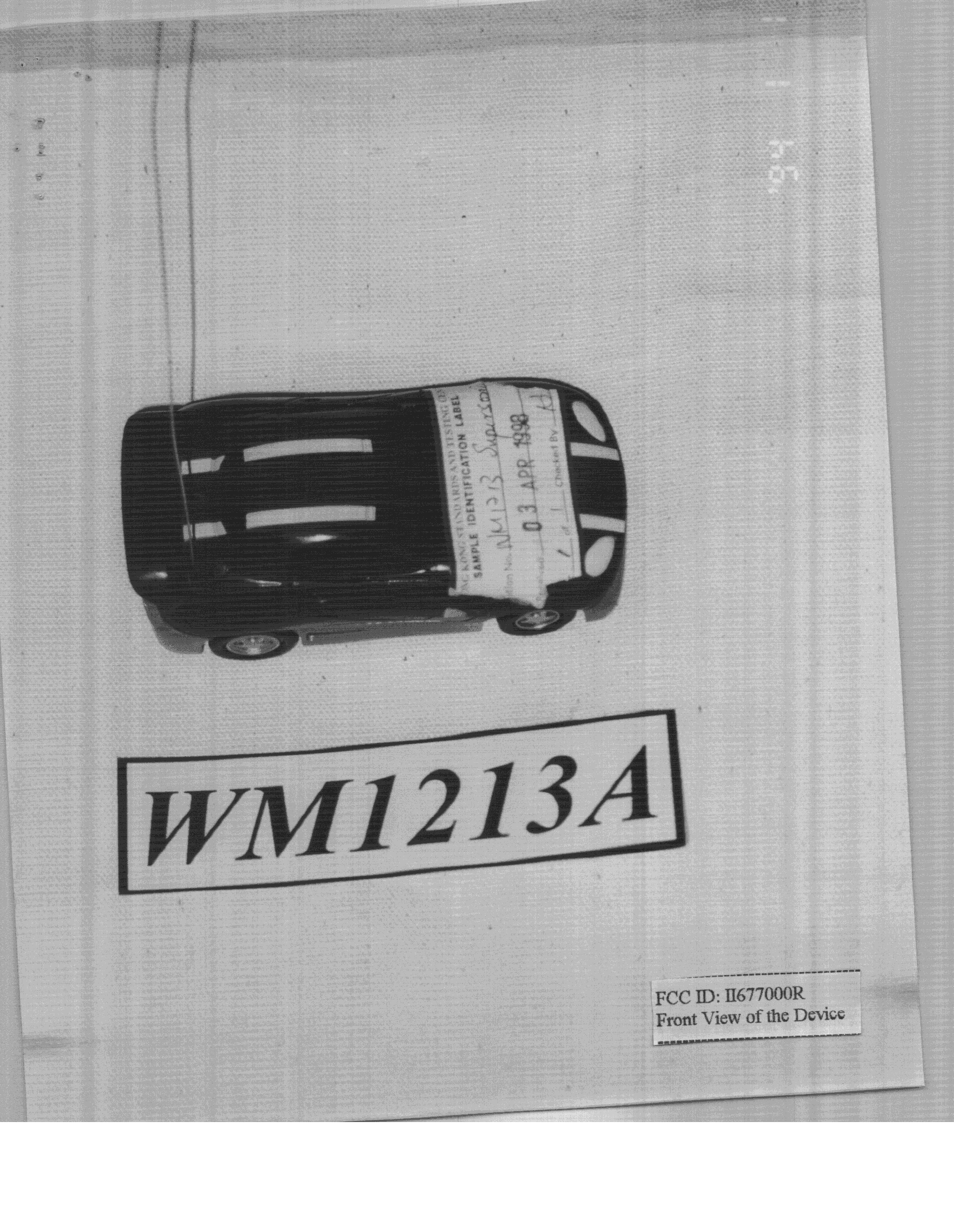 Remote Control Toy - FCC ID II677000R - Supersonics Electronics Company