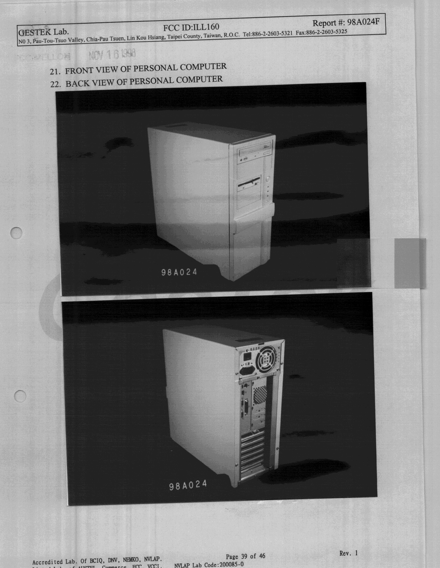 JBP - Part 15 Class B Computing Device Peripheral - FCC ID ILL160 - Britek Electronics Co Ltd
