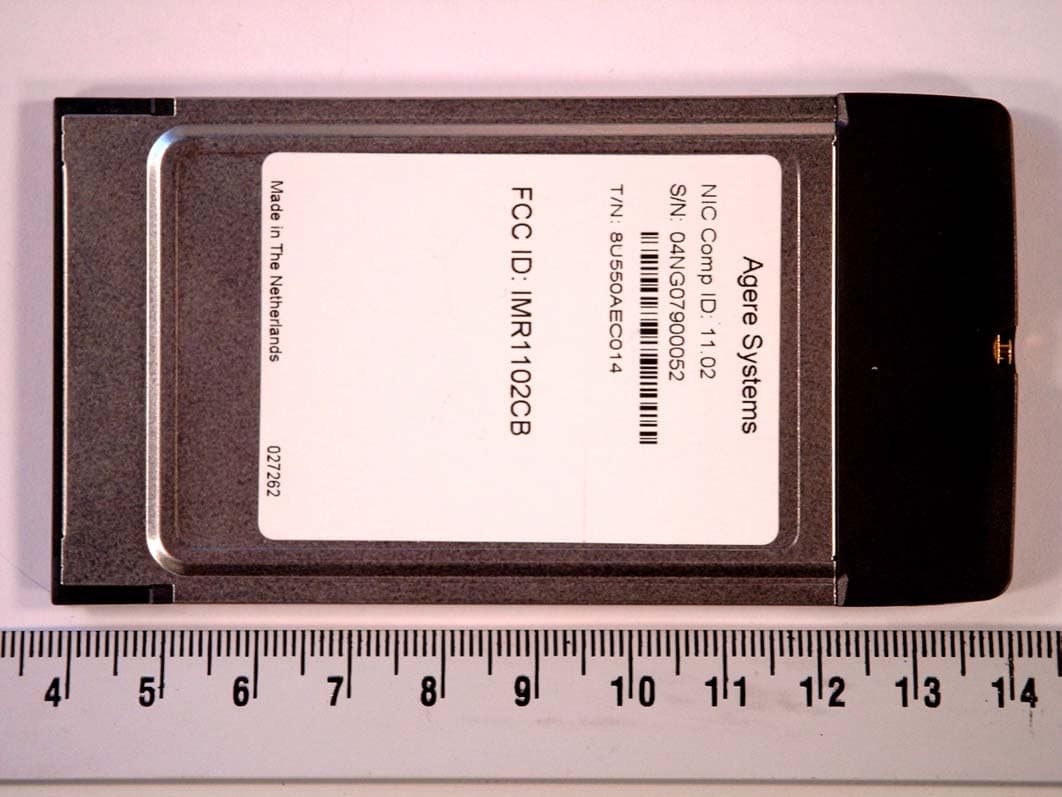 IEEE 802.11 a/b/g CardBus Card - FCC ID IMR1102CB - Agere Systems Nederland B.V. (2)