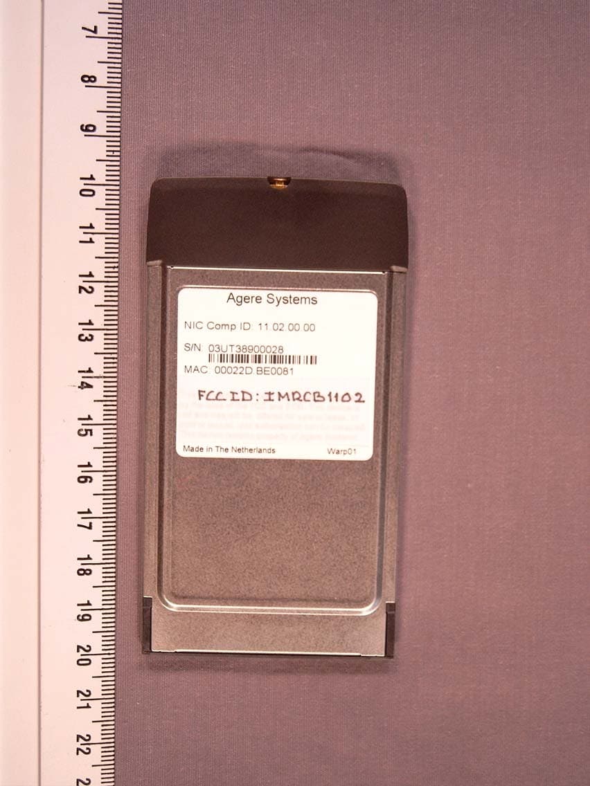 IEEE 802.11 a/b/g CardBus Card - FCC ID IMRCB1102 - Agere Systems Nederland B.V. (2)