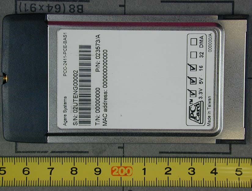 Wireless LAN PC Card 2.4 GHz - FCC ID IMRPC2411B - Agere Systems Nederland B.V. (2)