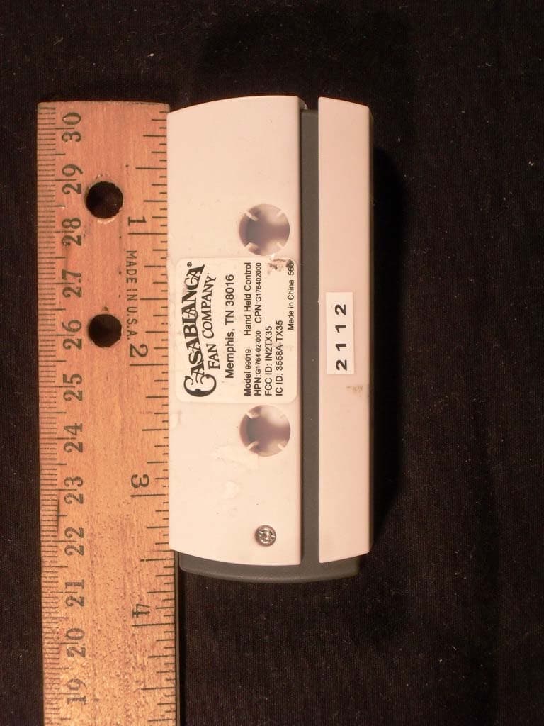 Fan Remote Control - FCC ID IN2TX35 - Hunter Fan Company