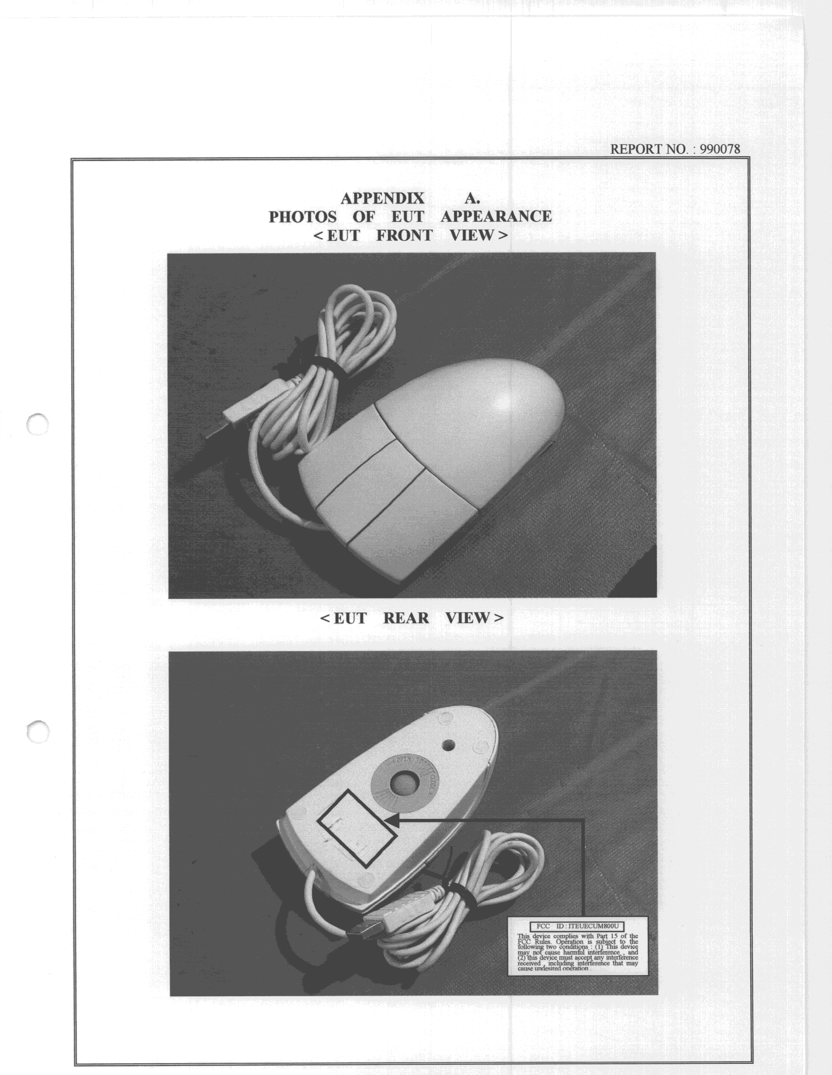 JBP - Part 15 Class B Computing Device Peripheral - FCC ID ITEUECUM800U - Ultima Electronics Corp (4)