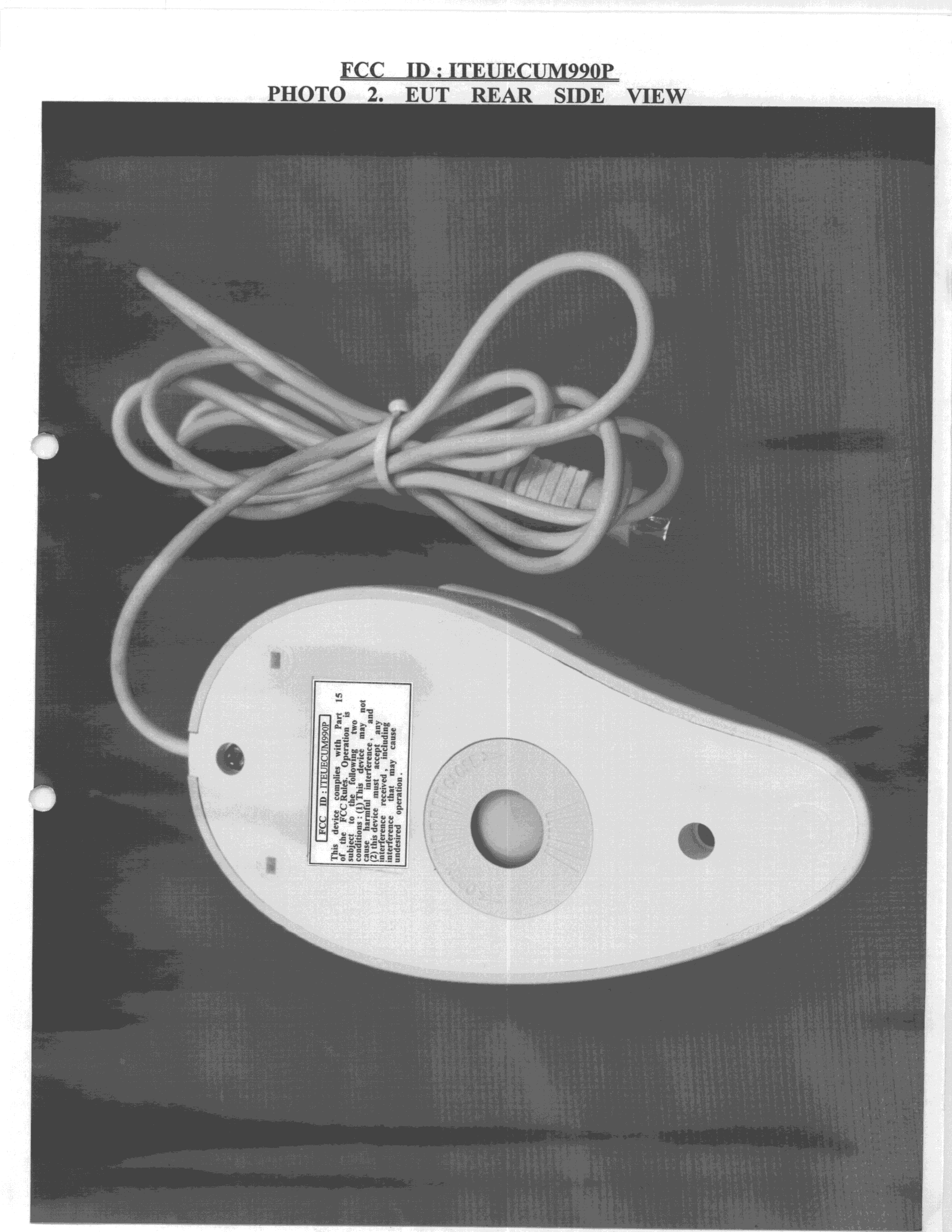 JBP - Part 15 Class B Computing Device Peripheral - FCC ID ITEUECUM990P - Ultima Electronics Corp (2)