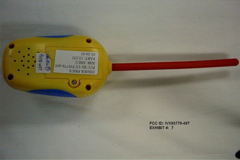 49MHz R/C Car - TX - FCC ID IVX93778-49T - Fisher-Price Brands