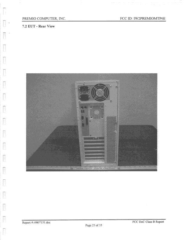 JBC - Part 15 Class B Computing Device/Personal Computer - FCC ID IW2PREMIOMTP6E - Premio Computer Inc