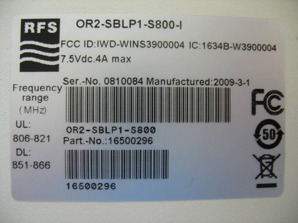 iDEN 800 Pico-repeater - FCC ID IWD-W3900005 - Radio Frequency Systems Inc (2)