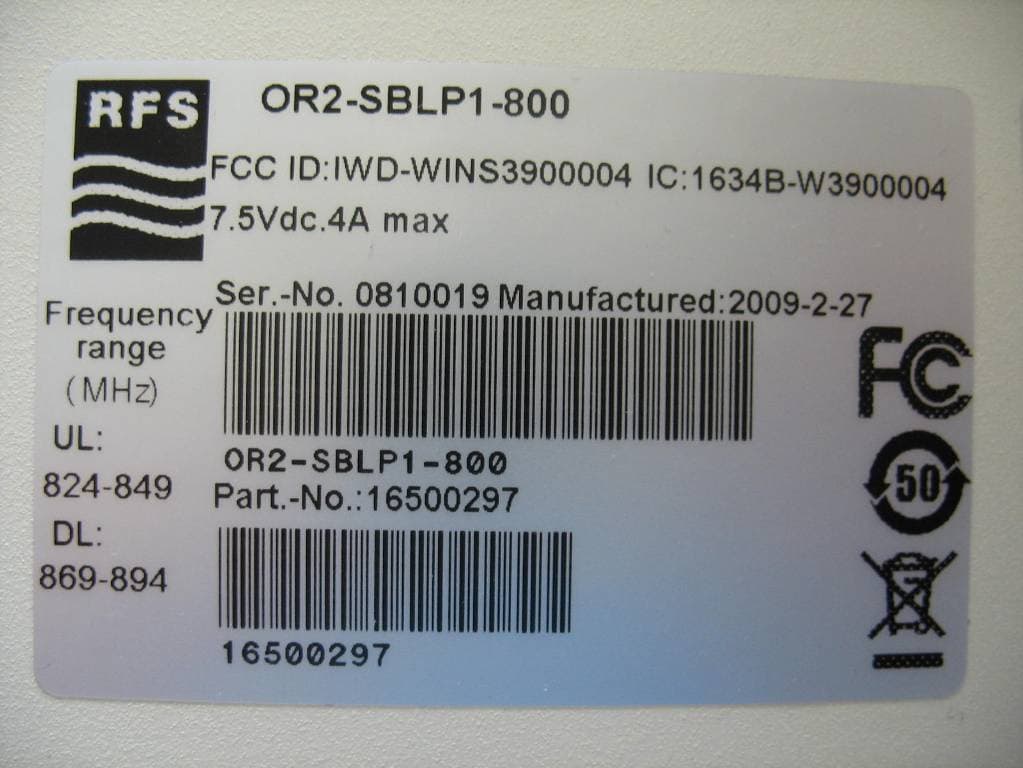 CDMA/CELL 850 Pico-repeater - FCC ID IWD-W3900006 - Radio Frequency Systems Inc (2)