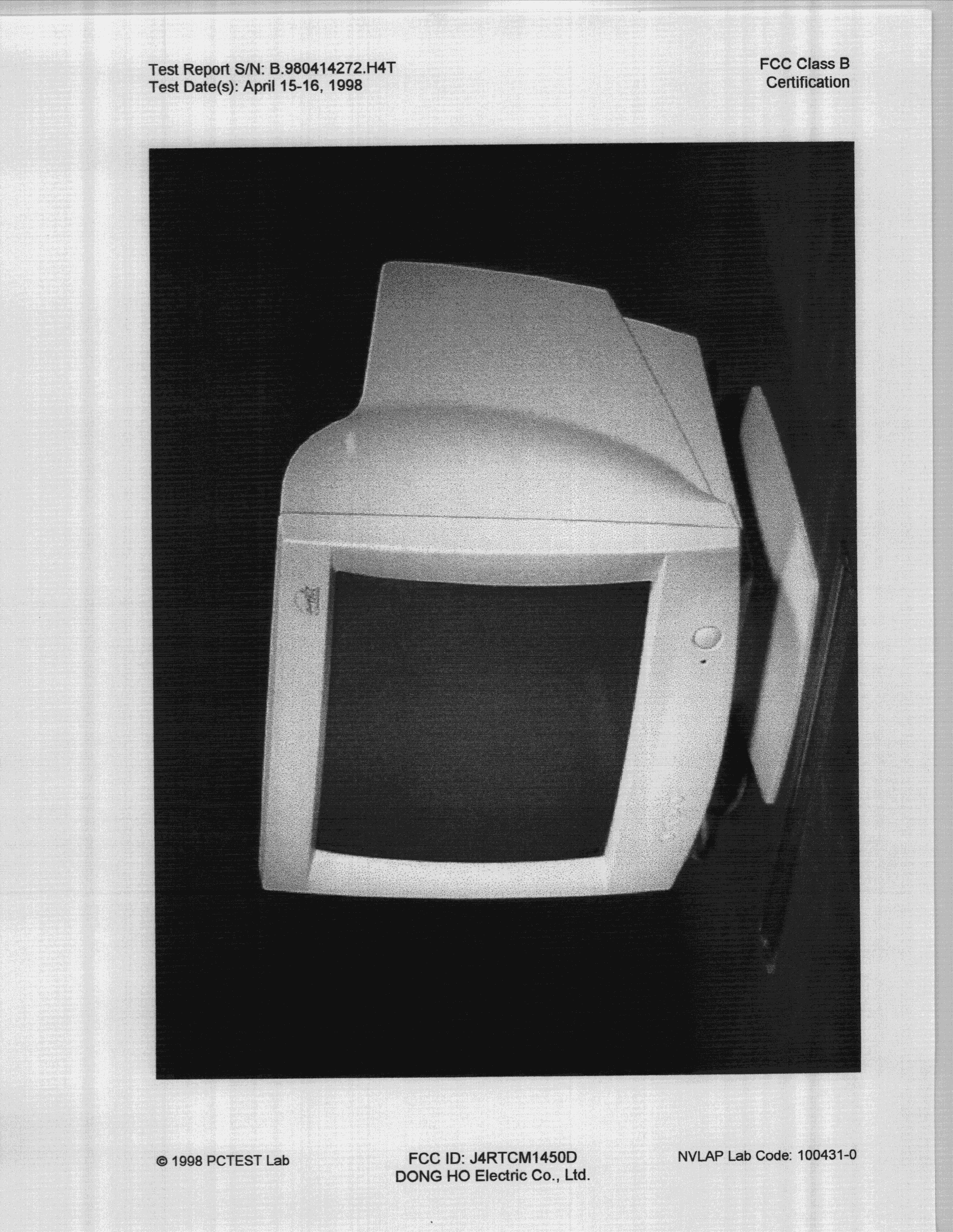 JBP - Part 15 Class B Computing Device Peripheral - FCC ID J4RTCM1450D - Dong Ho Electric Co Ltd (2)